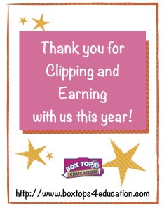 Box Tops end of year 2016